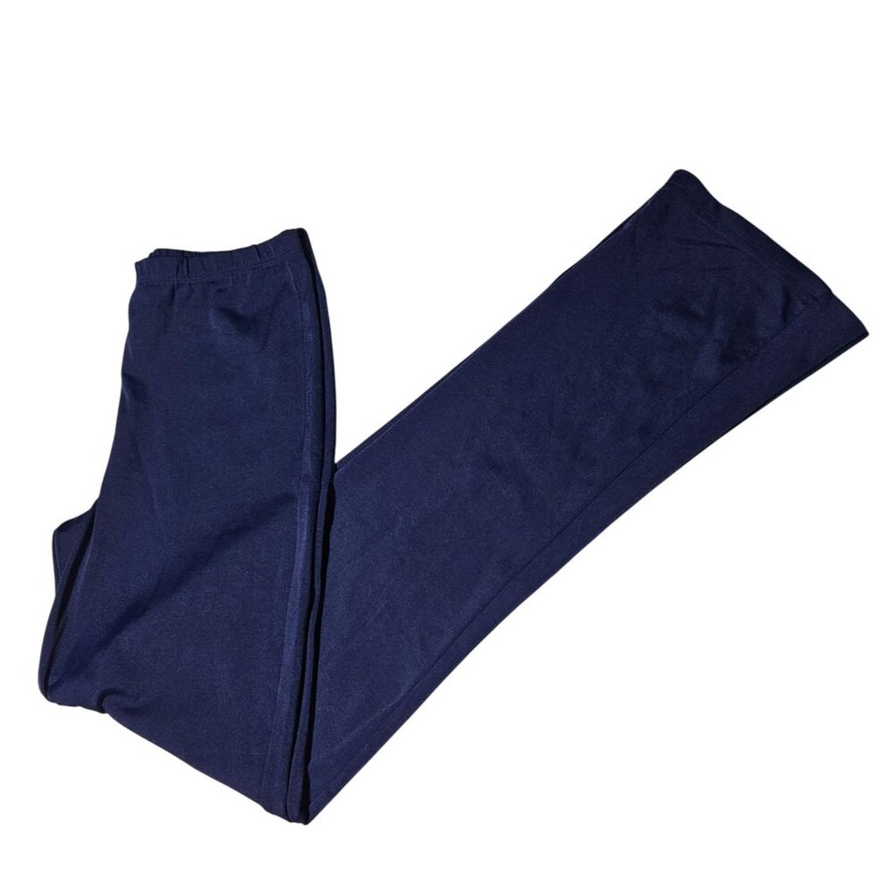 Elle Wide Leg Lounge Pants Womens Size Small Navy Blue Leggings Elastic Waist